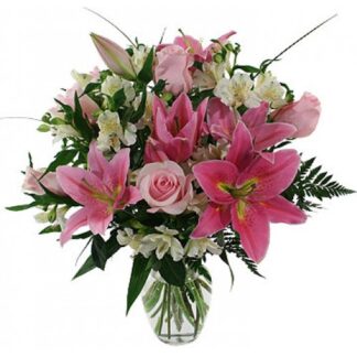 Buchet crini si trandafiri