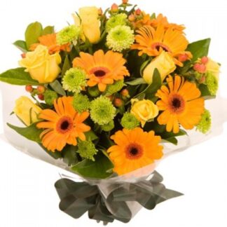 Buchet gerbera si trandafiri