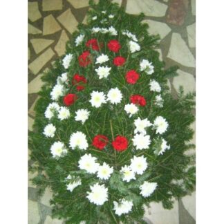 Coroana funerara crizanteme si garoafe