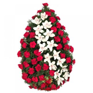 Coroana funerara garoafe si orhidee